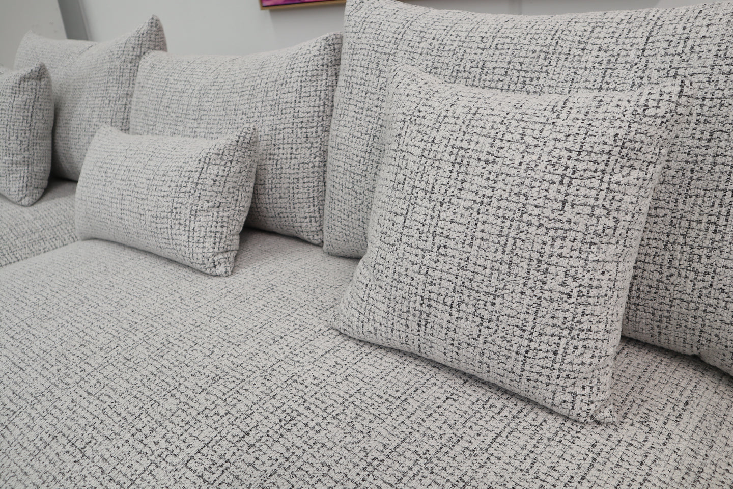 VOLUZZI SALT + PEPPER 3 SEATER CHAISE