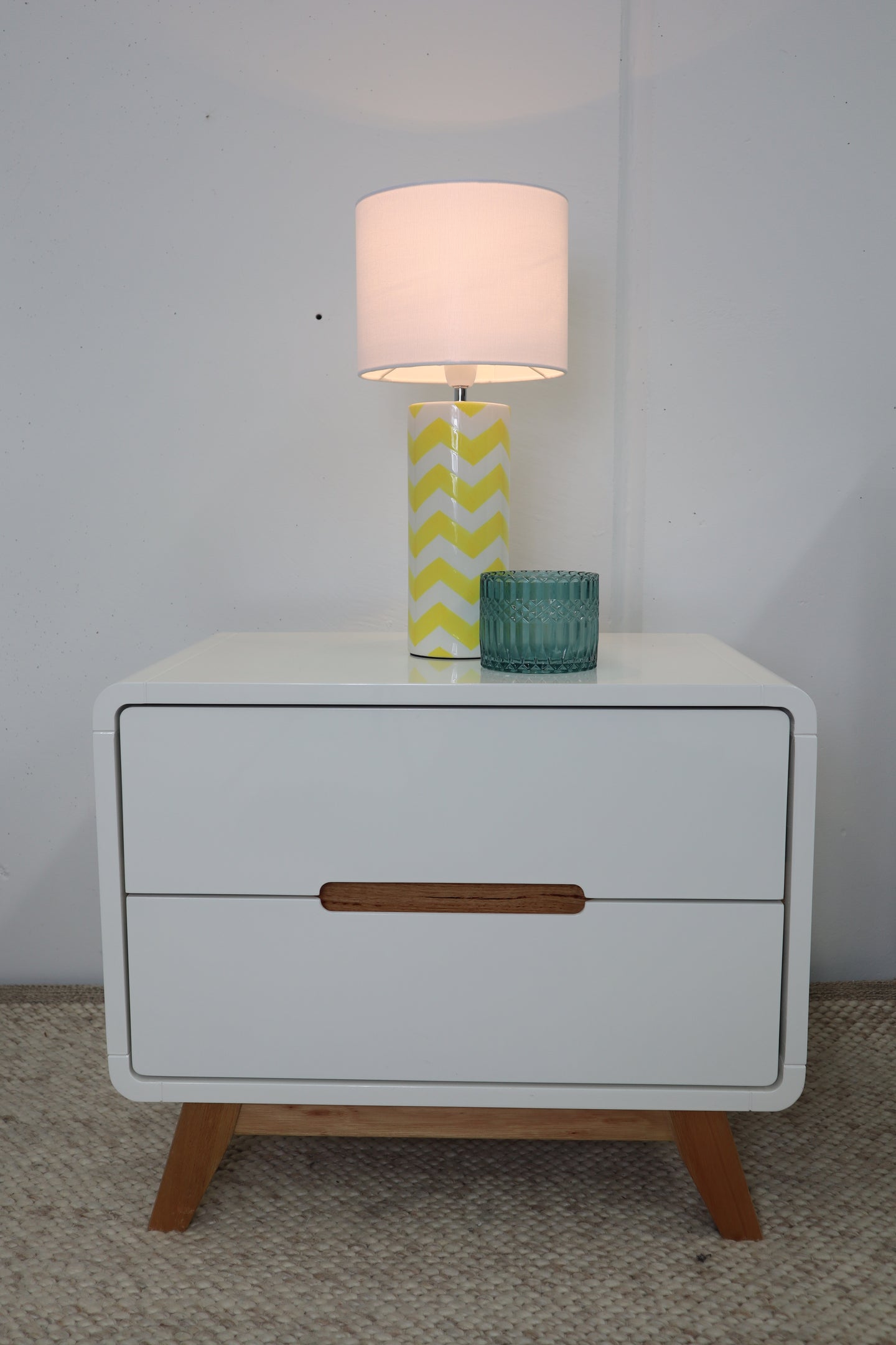 KARA WHITE BEDSIDE TABLE