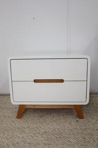 KARA WHITE BEDSIDE TABLE