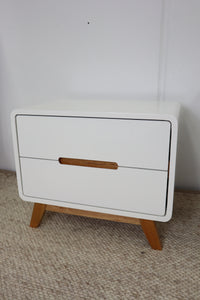 KARA WHITE BEDSIDE TABLE