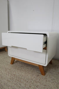 KARA WHITE BEDSIDE TABLE