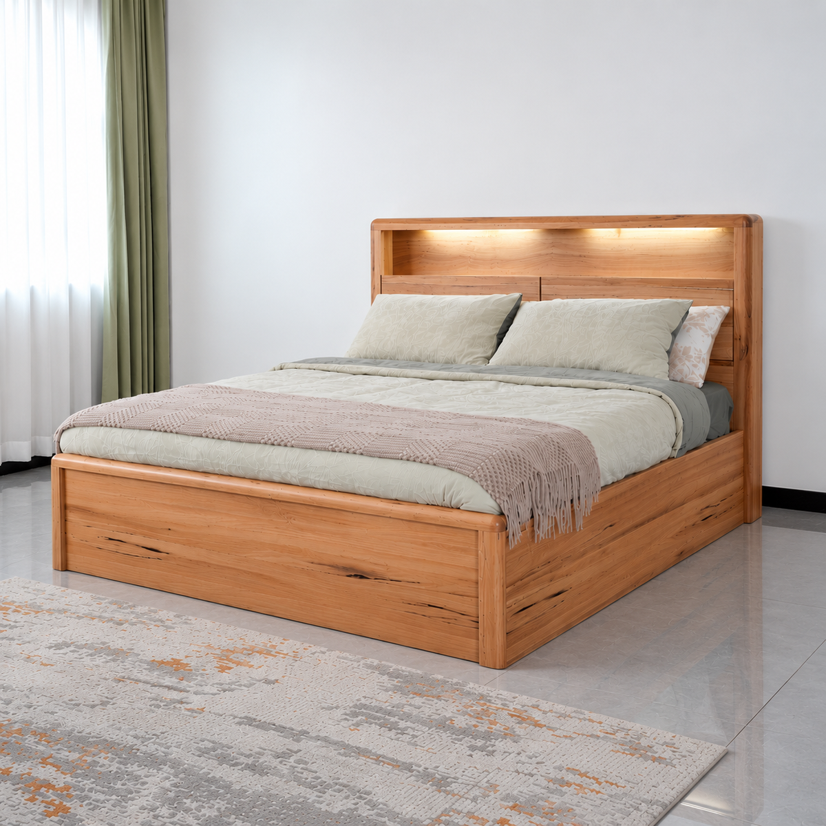AVERY MESSMATE QUEEN BED WITH GAS LIFT STORAGE