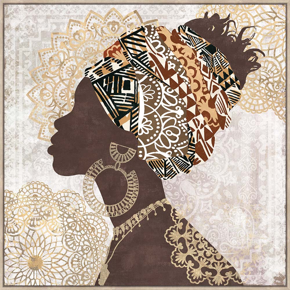 WOMAN WITH GOLD FOIL CANVAS