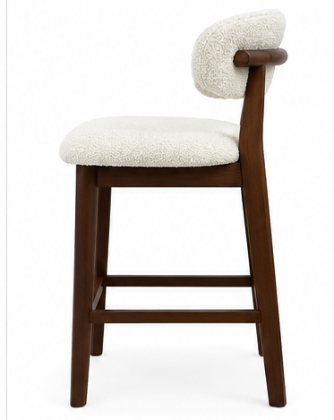 QUINN WHITE FABRIC BAR STOOL