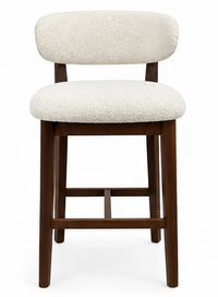 QUINN WHITE FABRIC BAR STOOL