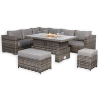 CAMBRIDGE OUTDOOR LOUNGE WITH FIREPIT TABLE