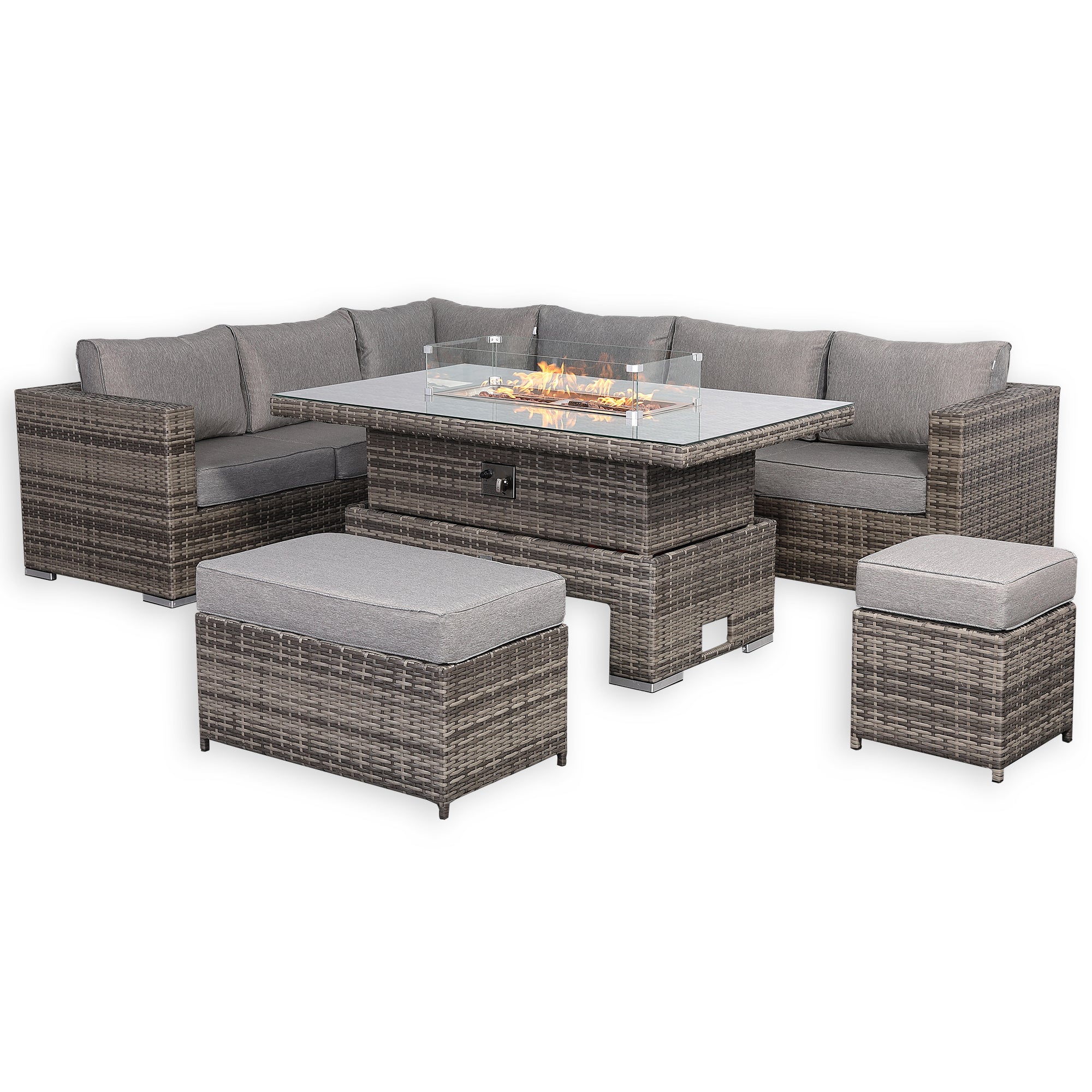 CAMBRIDGE OUTDOOR LOUNGE WITH FIREPIT TABLE