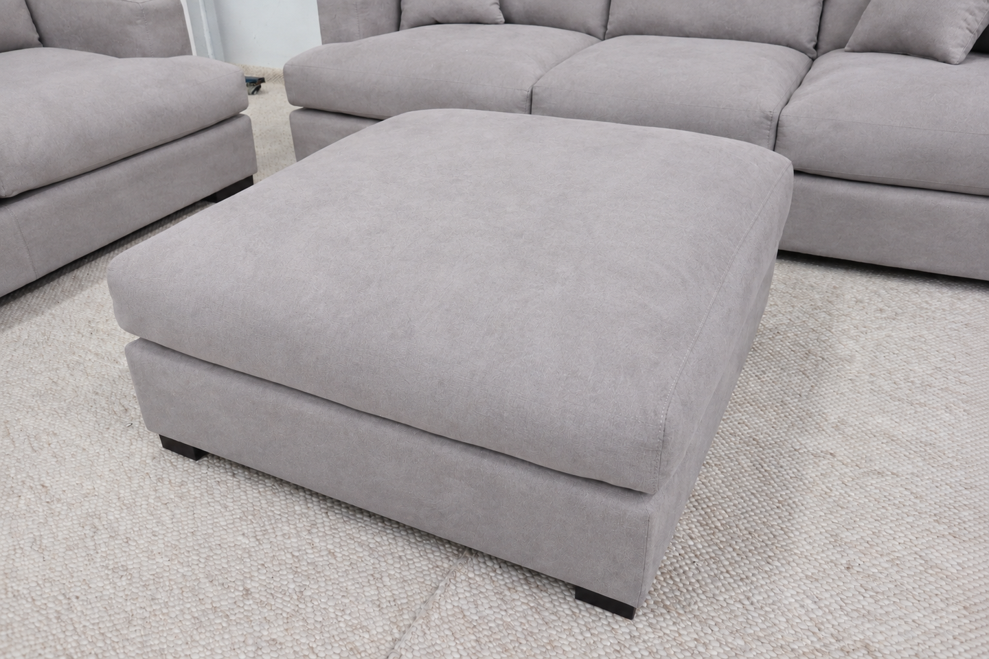 HALLE N4 GREY FABRIC OTTOMAN