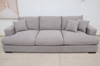 HALLE N4 GREY FABRIC 3 SEATER