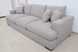 HALLE N4 GREY FABRIC 3 SEATER