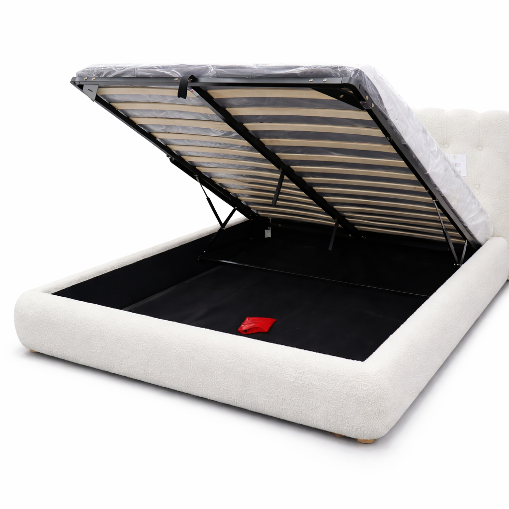 AVA IVORY KING BED WITH GAS LIFT