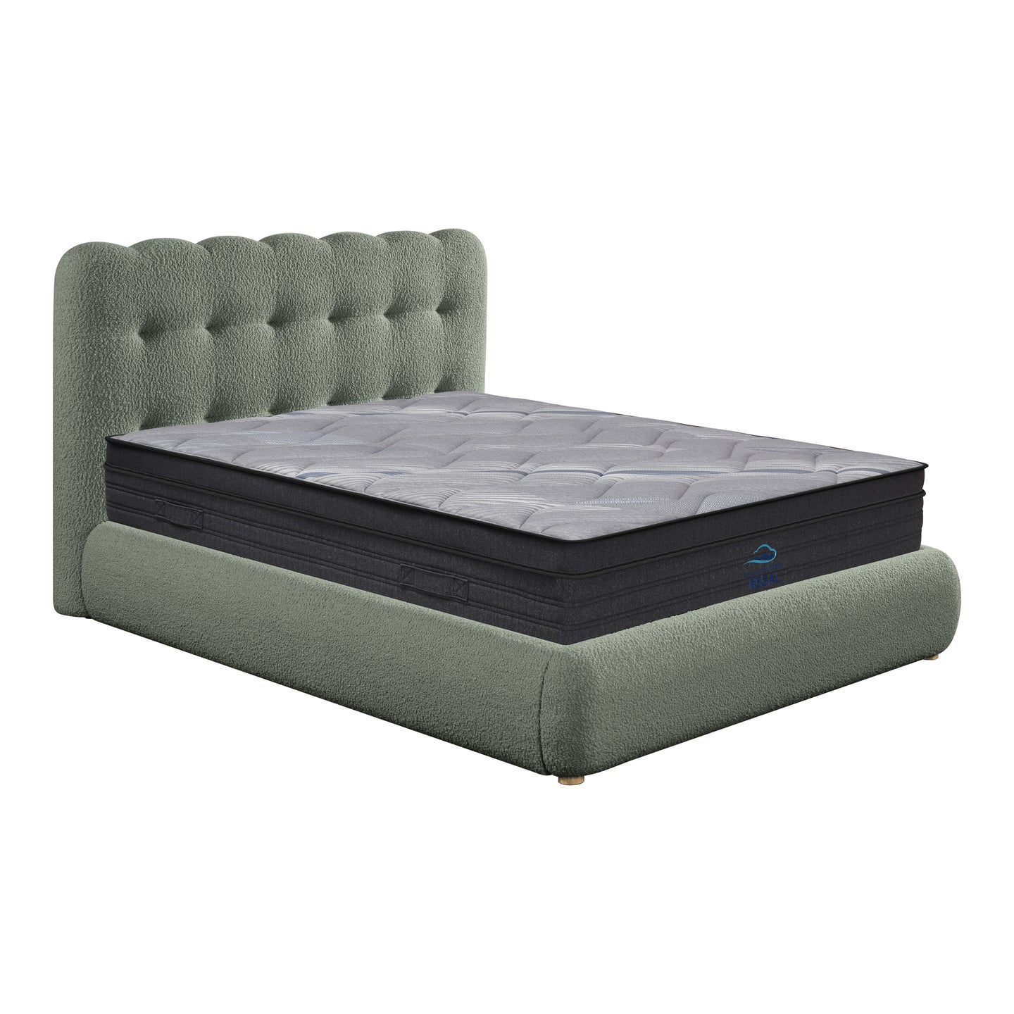 AVA GREEN QUEEN BED WITH GAS LIFT