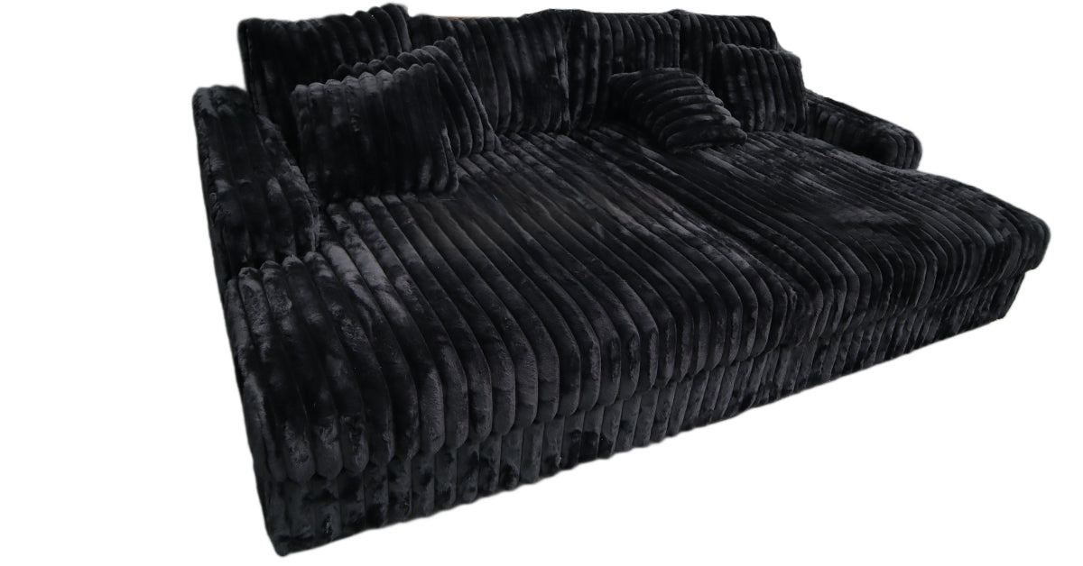 EVE BLACK FAUX FUR LOVESEAT