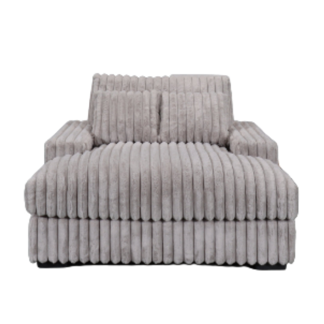 EVE GREY FAUX FUR SINGLE CHAISE