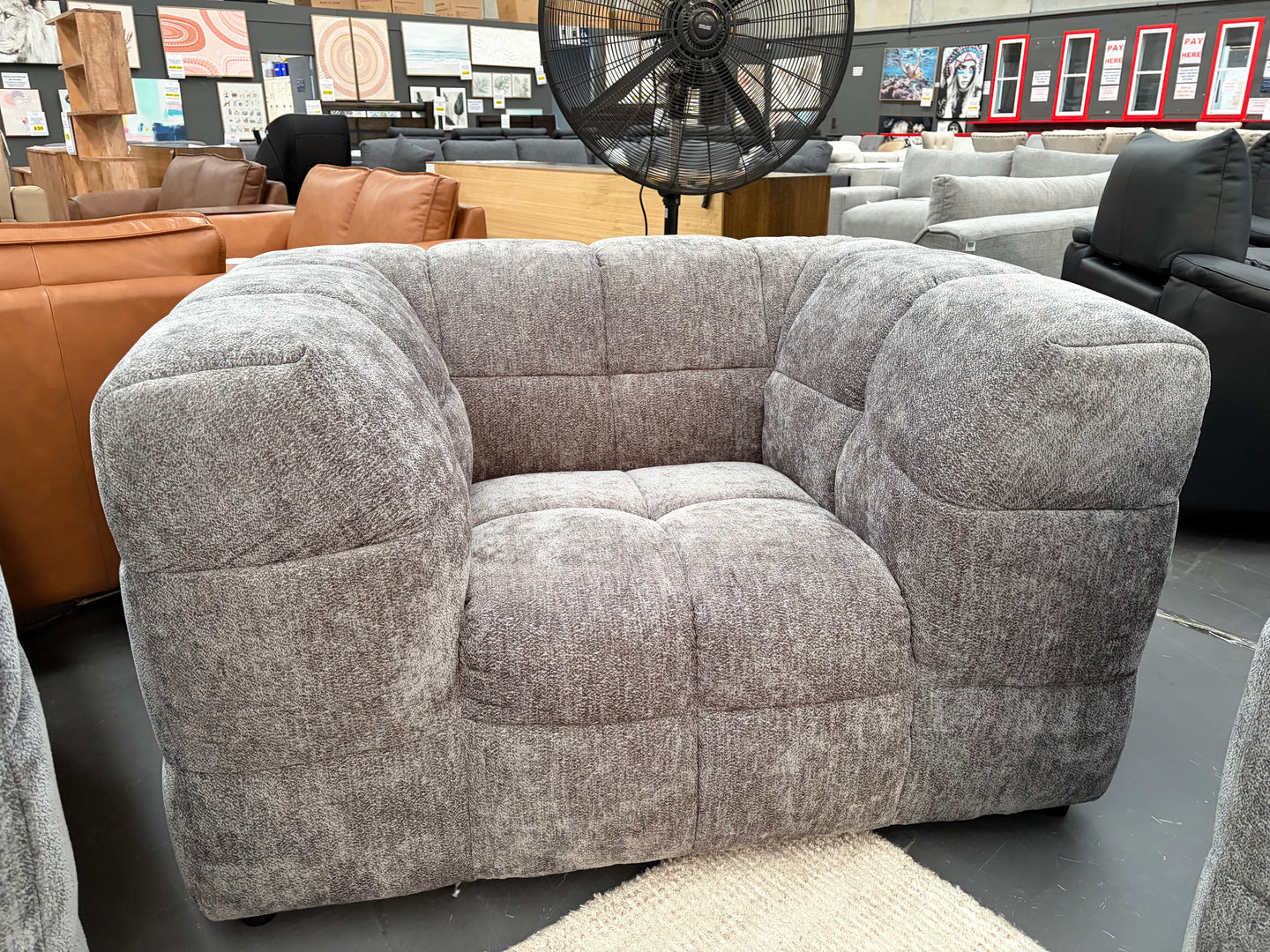 ZOE GREY FABRIC ARMCHAIR