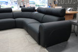 HAMISH BLACK LEATHER ELECTRIC CORNER LOUNGE SUITE
