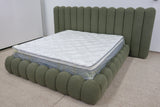 SHAE GREEN BOUCLE KING BED