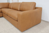 HAMILL TAN LEATHER CORNER LOUNGE