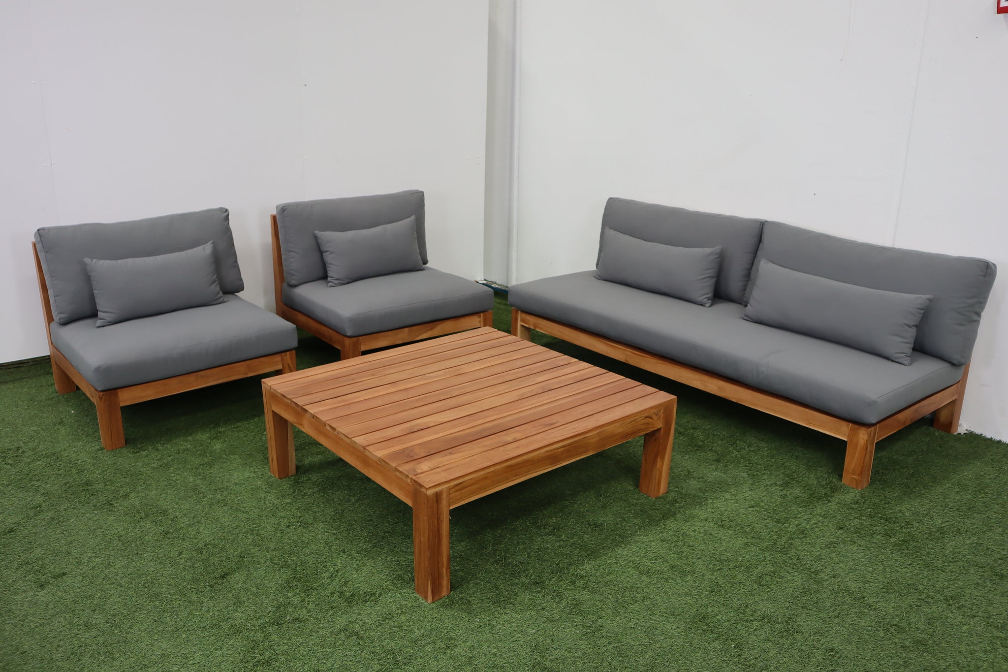JEANNIE TEAK 3PCE OUTDOOR SETTING