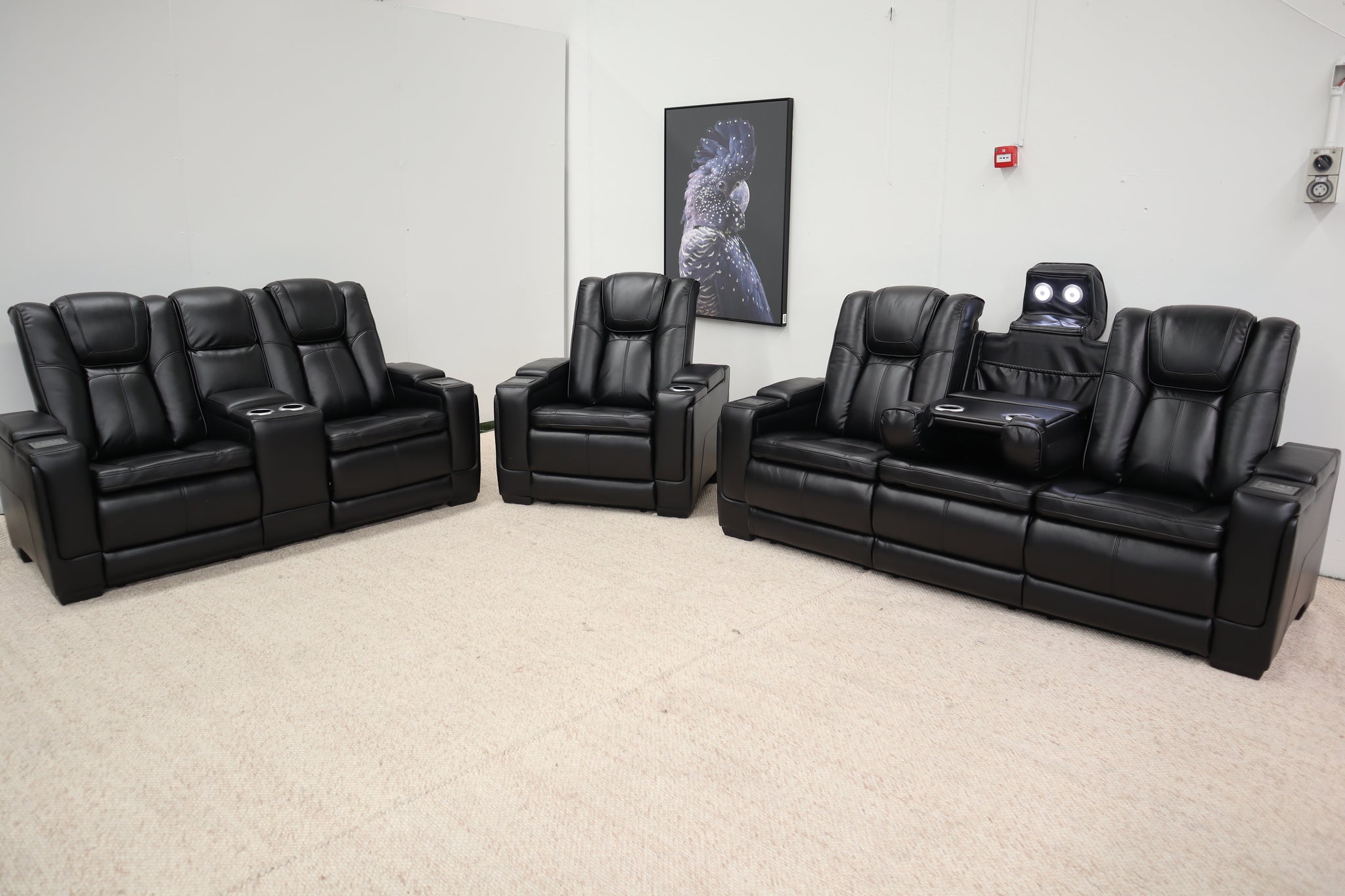 JASPER BLACK 3 SEATER