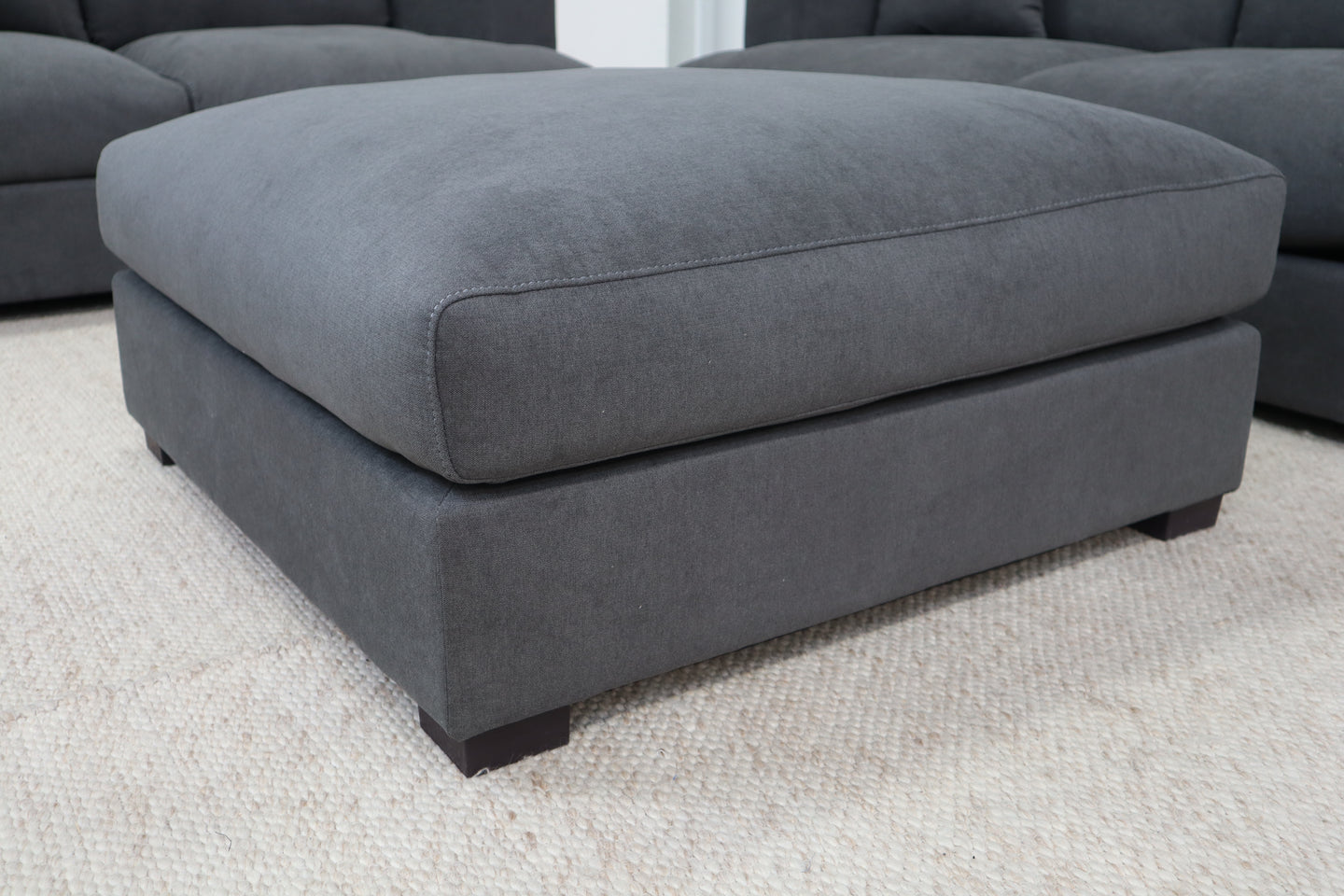 HALLE N6 DARK GREY FABRIC OTTOMAN