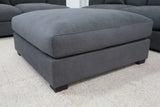 HALLE N6 DARK GREY FABRIC OTTOMAN