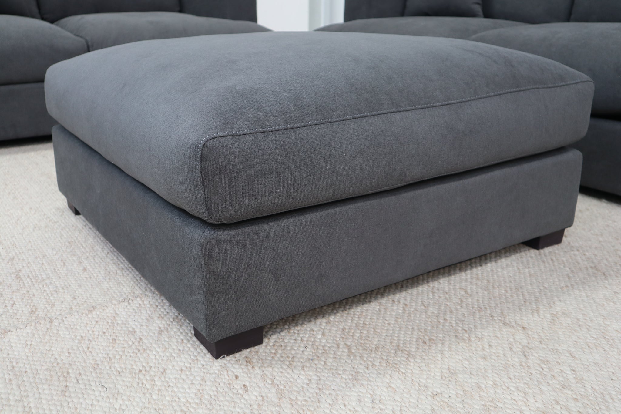 HALLE N6 DARK GREY FABRIC OTTOMAN