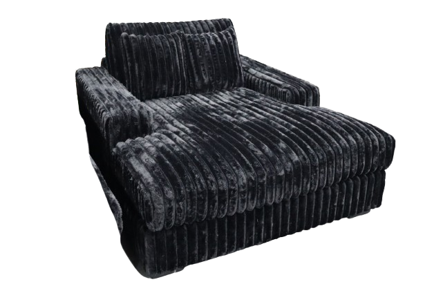 EVE BLACK FAUX FUR SINGLE CHAISE