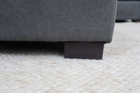 HALLE N6 DARK GREY FABRIC OTTOMAN