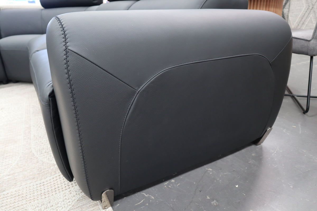 HAMISH BLACK LEATHER ELECTRIC CORNER LOUNGE SUITE