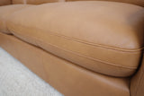 HAMILL TAN LEATHER CORNER LOUNGE
