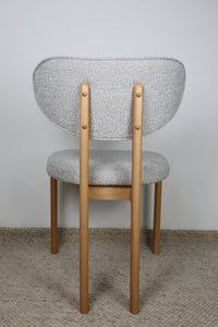 SEB LIGHT GREY FABRIC DINING CHAIR