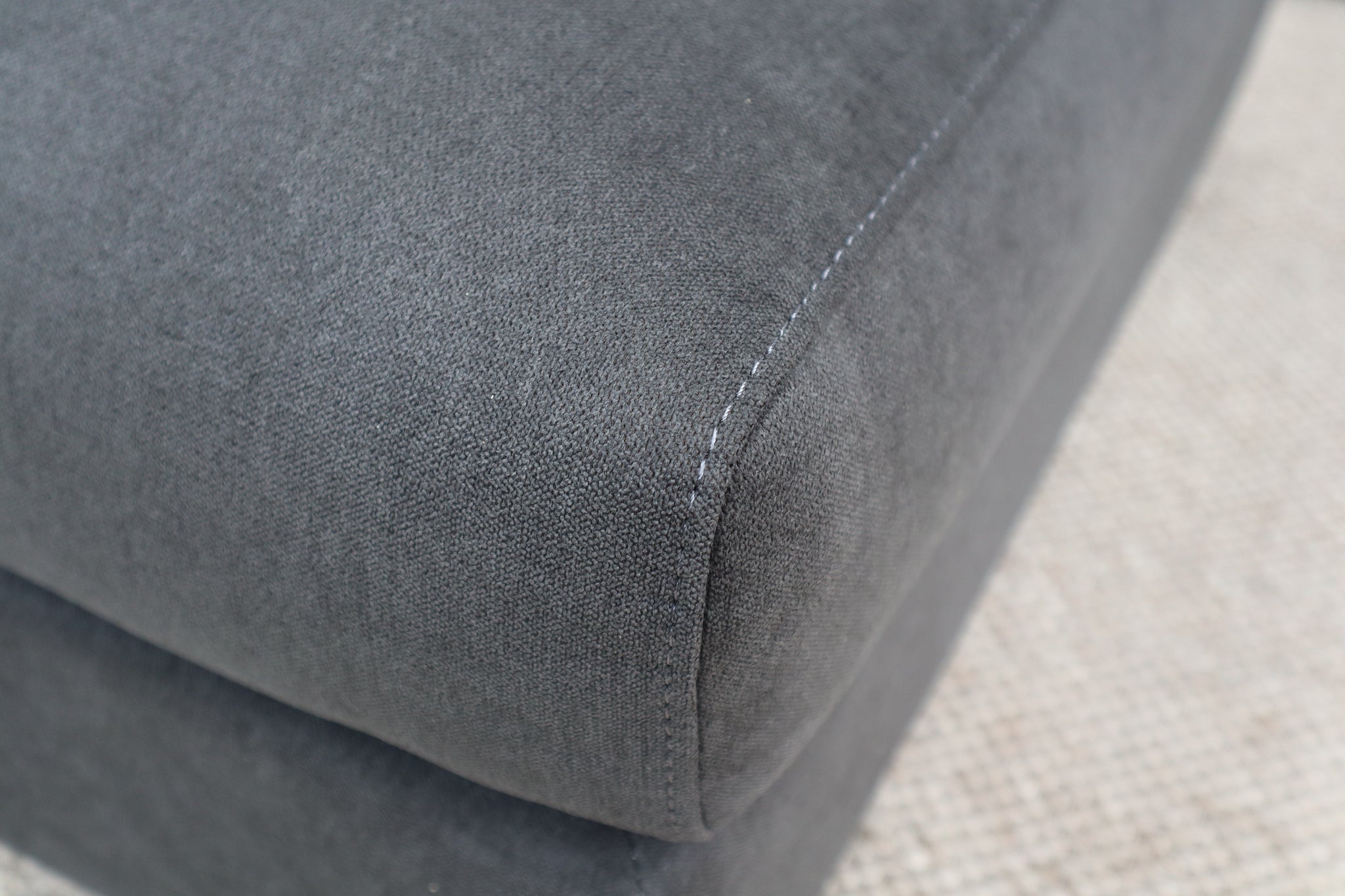 HALLE N6 DARK GREY FABRIC OTTOMAN