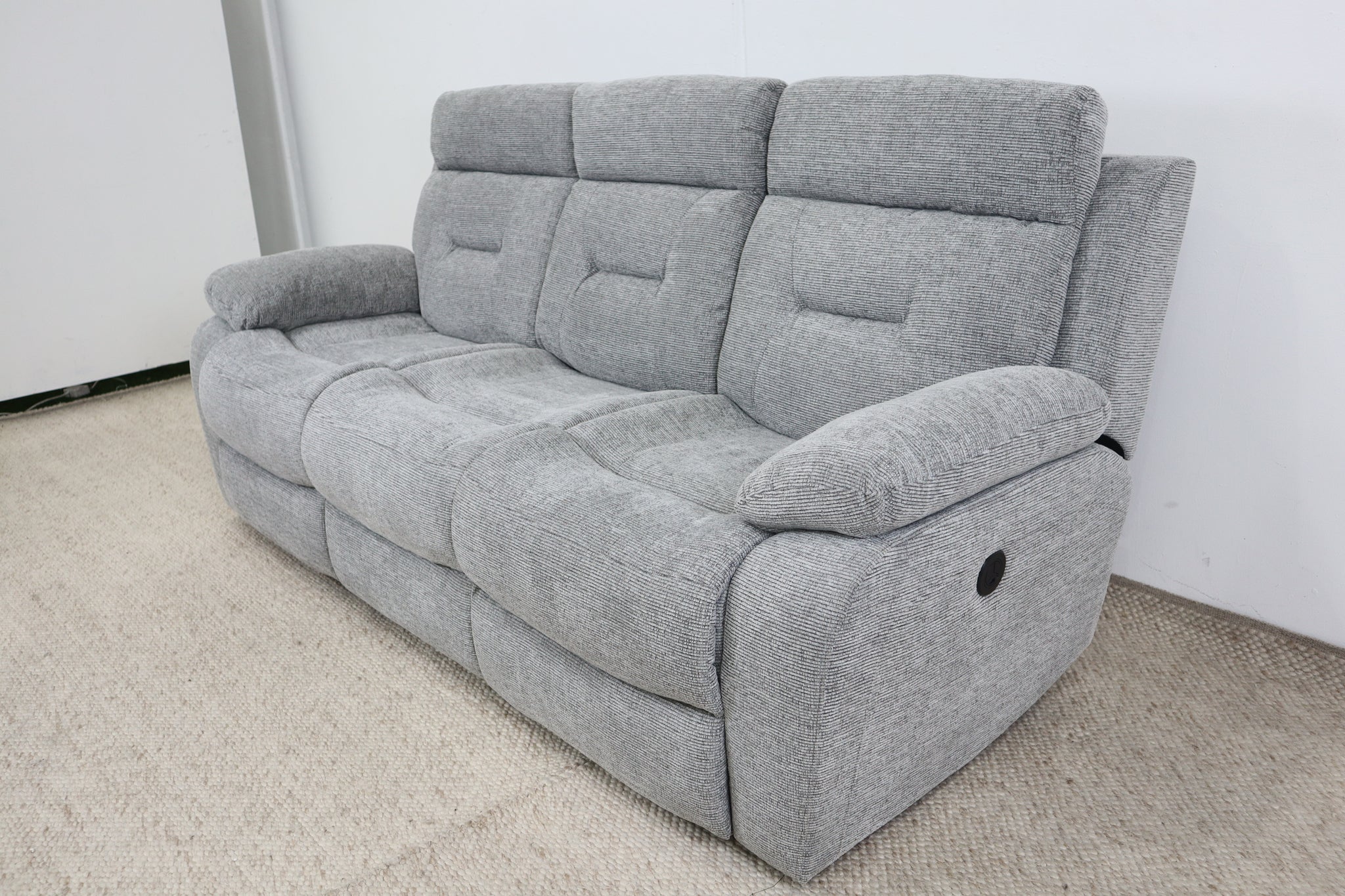 JAMIE GREY FABRIC ELECTRIC 3 SEATER
