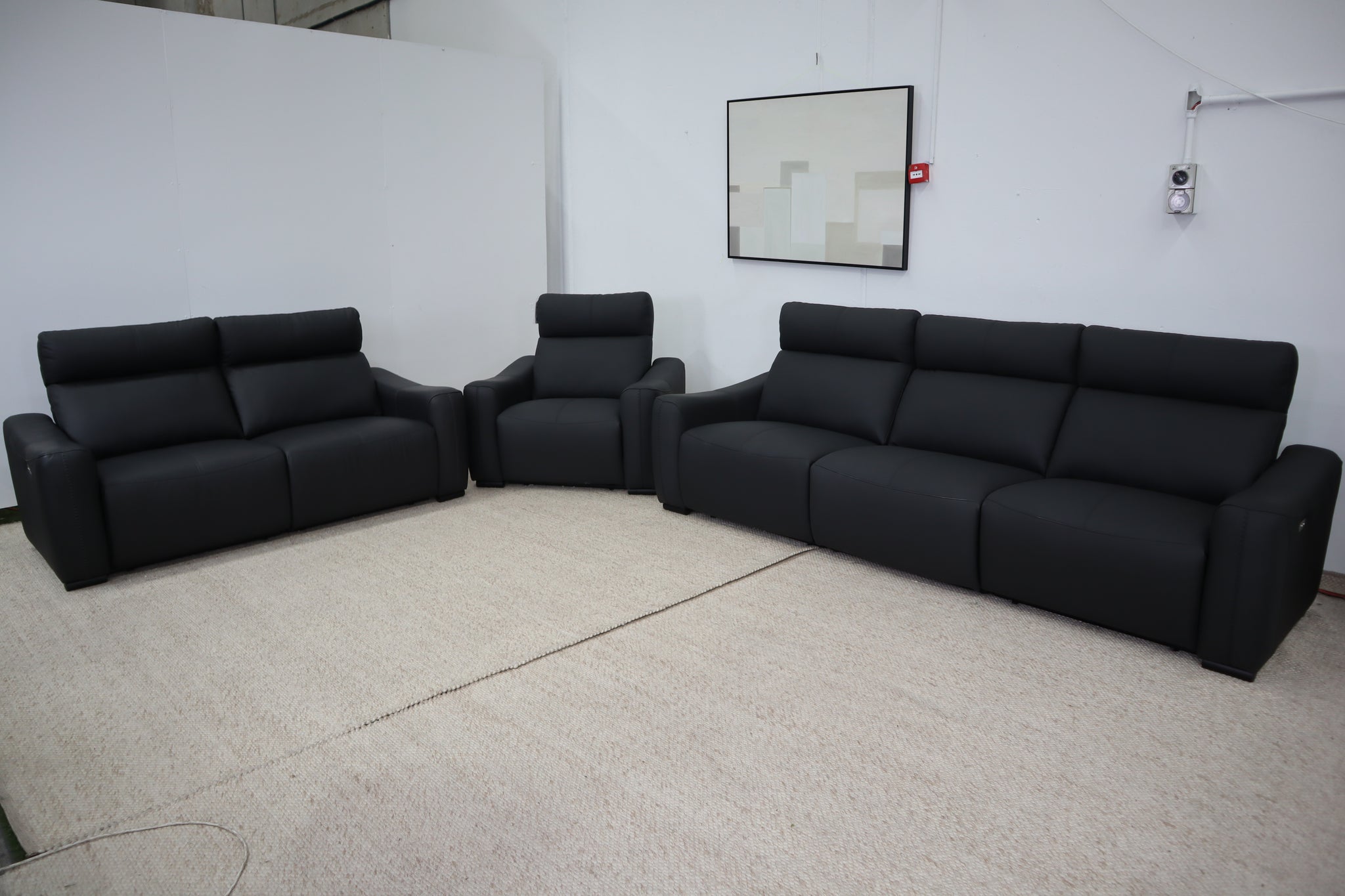 ASPEN BLACK LEATHER 2 SEATER