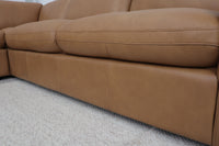 HAMILL TAN LEATHER CORNER LOUNGE