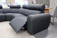 HAMISH BLACK LEATHER ELECTRIC CORNER LOUNGE SUITE