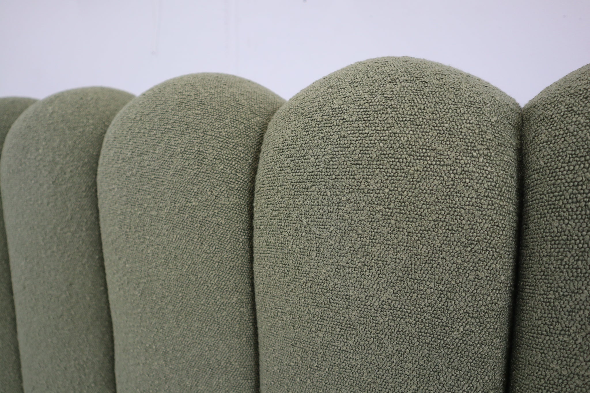SHAE GREEN BOUCLE KING BED
