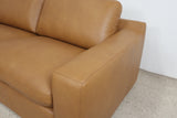 HAMILL TAN LEATHER CORNER LOUNGE