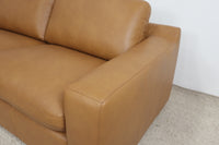 HAMILL TAN LEATHER CORNER LOUNGE