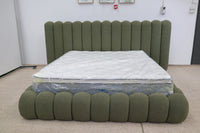 SHAE GREEN BOUCLE KING BED