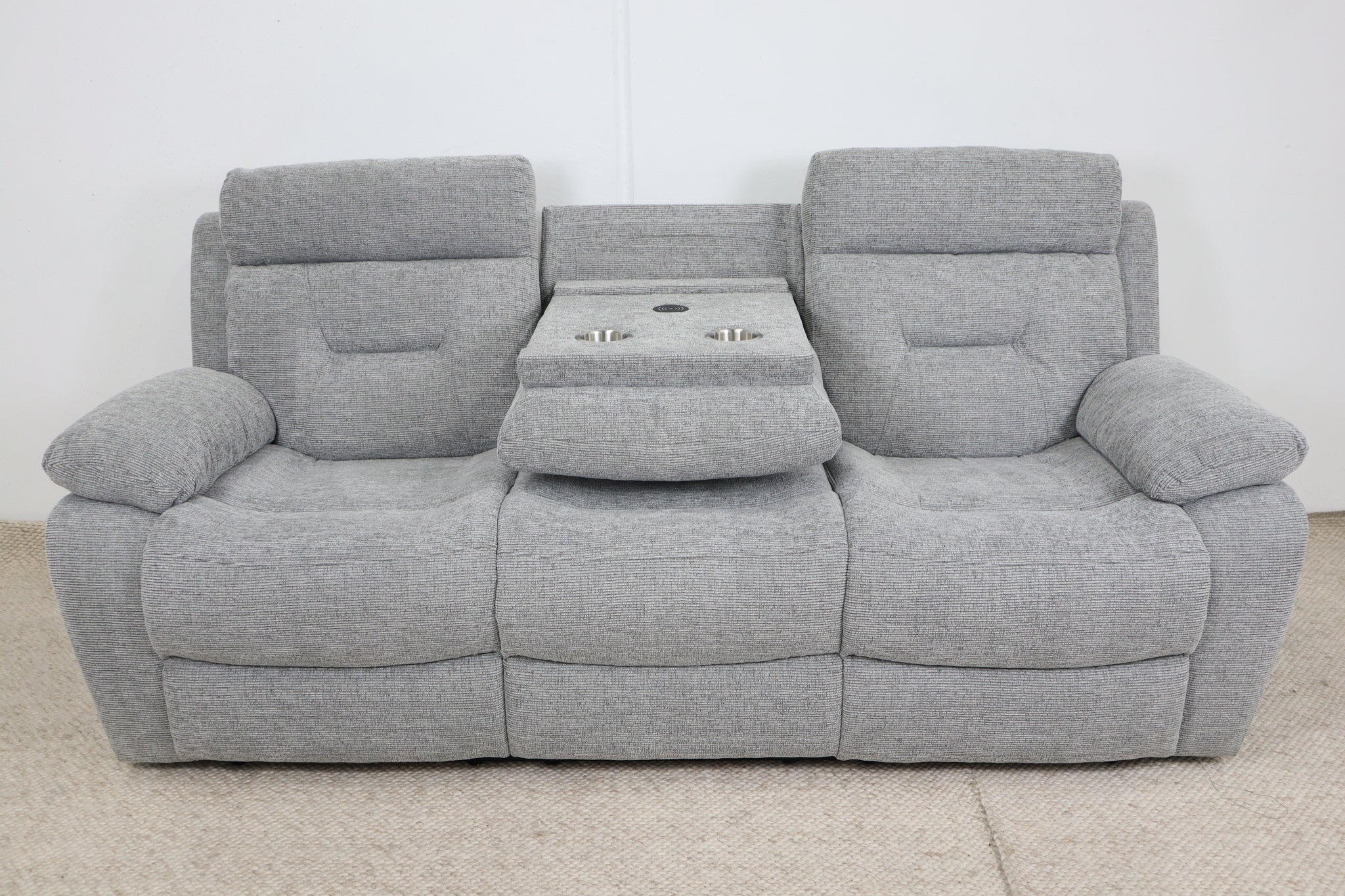 JAMIE GREY FABRIC ELECTRIC 3 SEATER