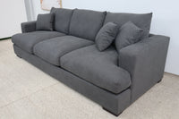 HALLE N6 DARK GREY FABRIC 3 SEATER