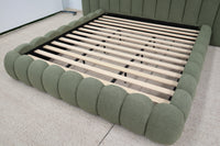 SHAE GREEN BOUCLE KING BED