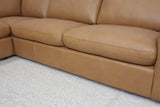HAMILL TAN LEATHER CORNER LOUNGE