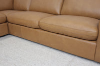 HAMILL TAN LEATHER CORNER LOUNGE