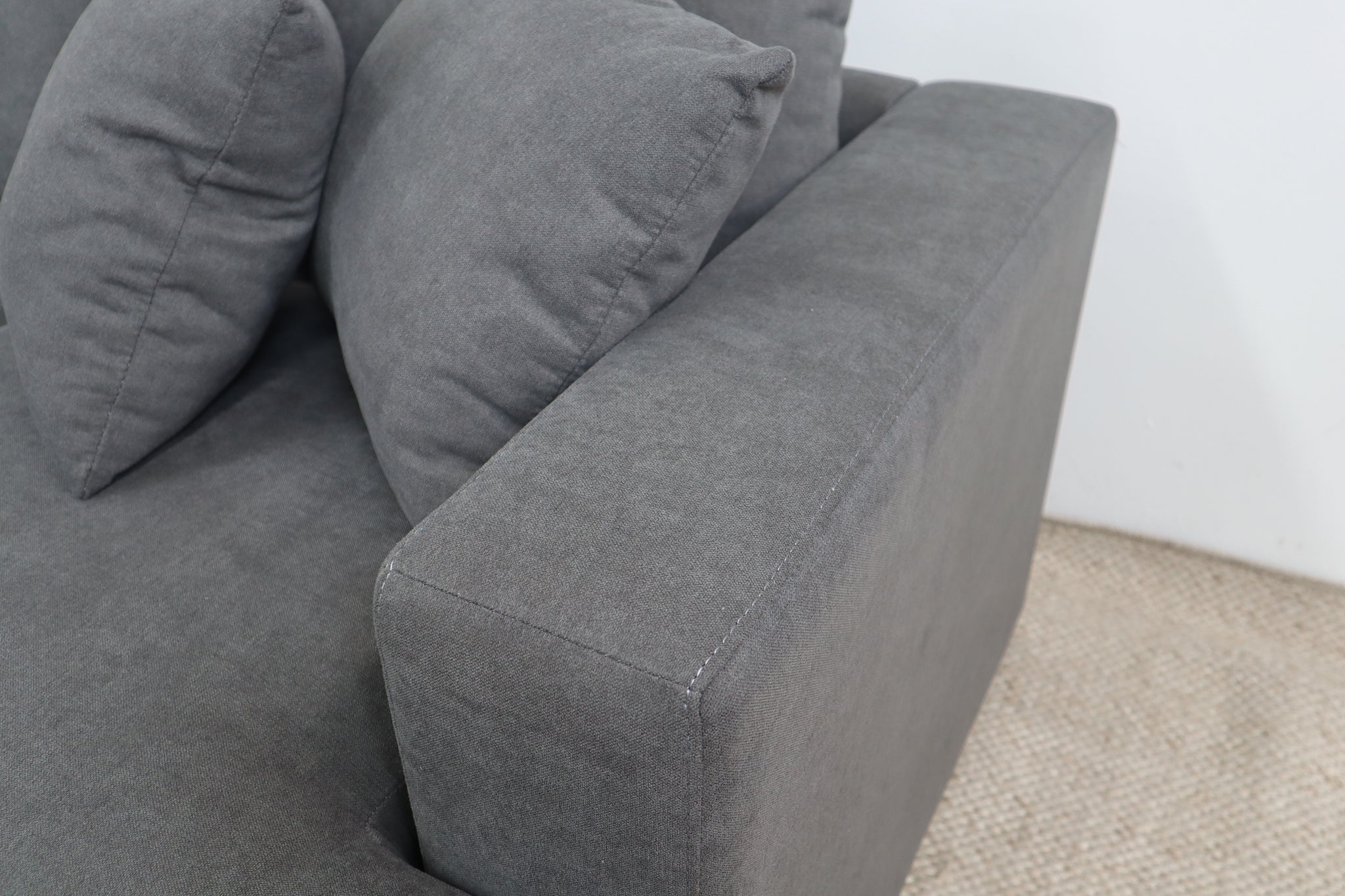 HALLE N6 DARK GREY FABRIC 2 SEATER