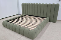 SHAE GREEN BOUCLE KING BED