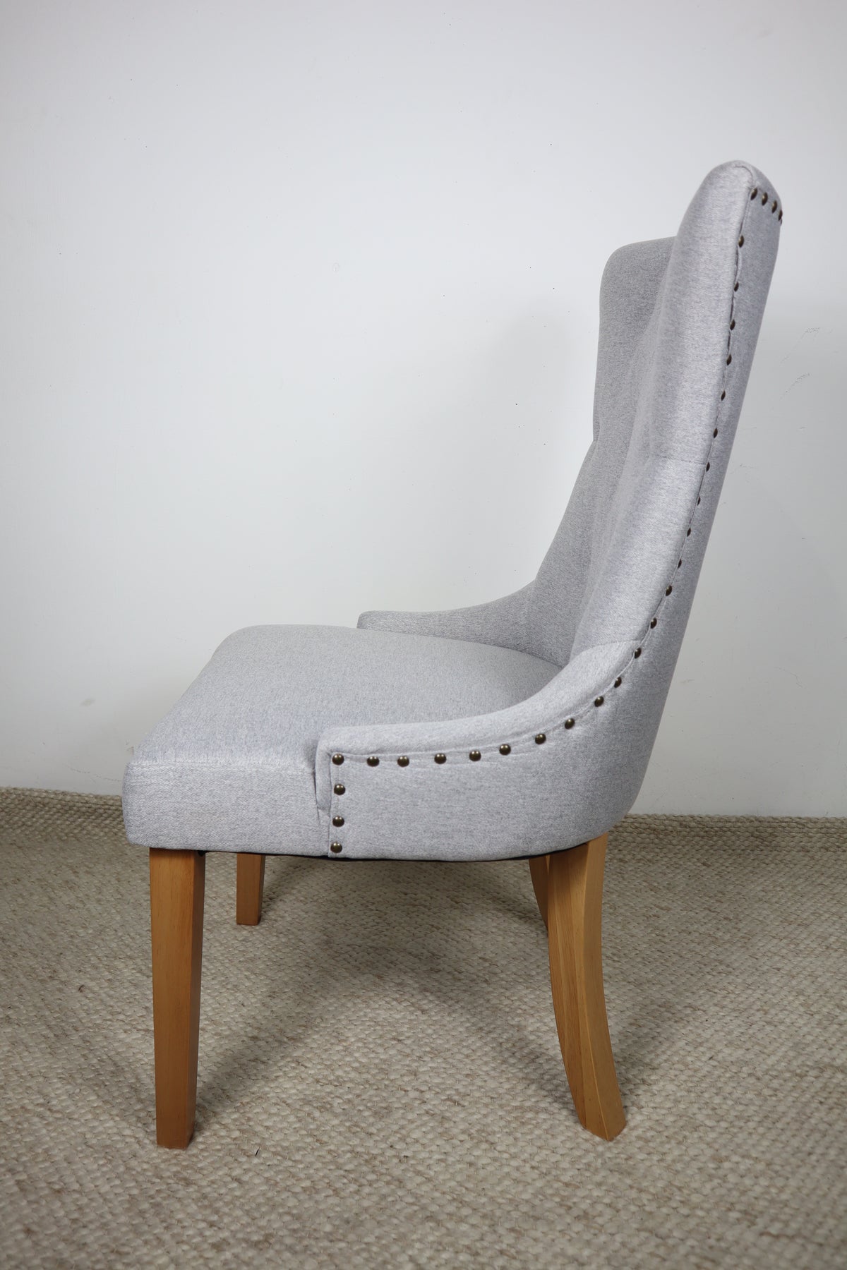 LUCY LIGHT GREY FABRIC DINING CHAIR