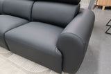 HAMISH BLACK LEATHER ELECTRIC CORNER LOUNGE SUITE